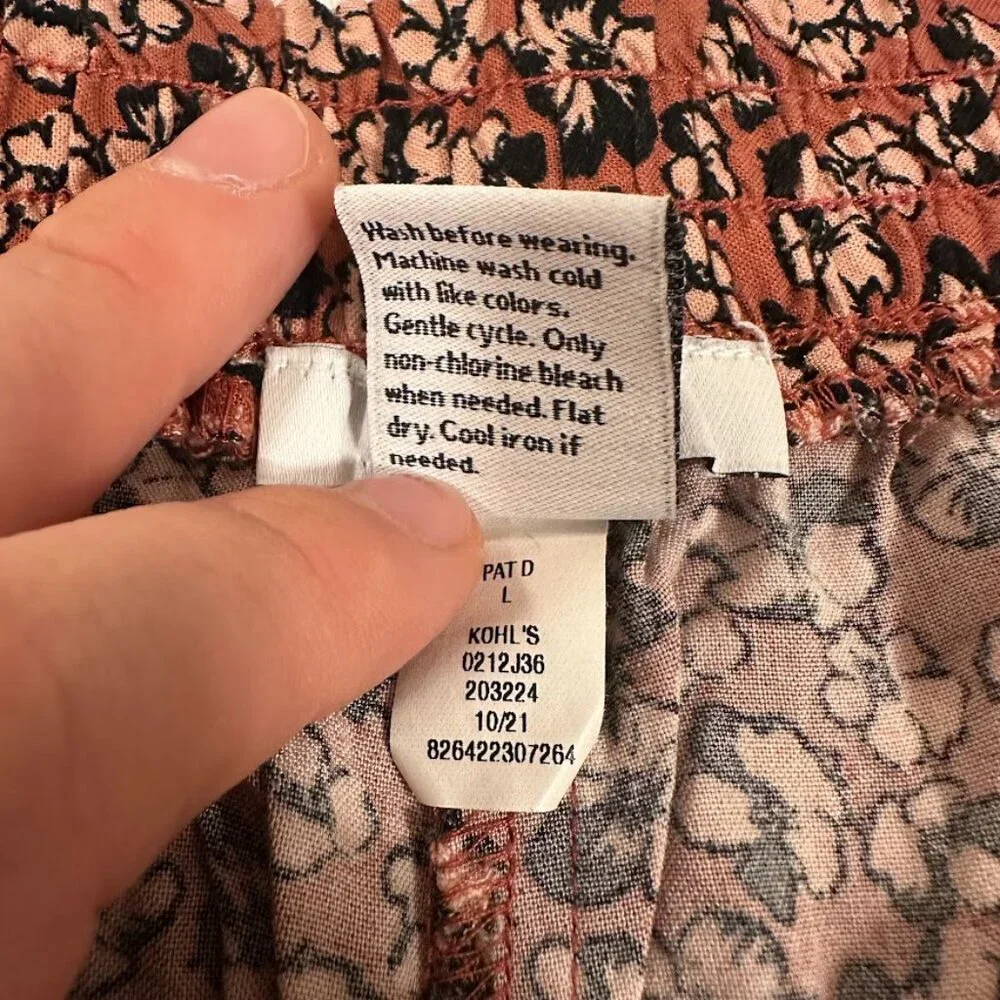 Nine West Orange Lightweight Floral Midi Skirt Size L | Boho, Swing, Cottagecore - Picture 11 of 11